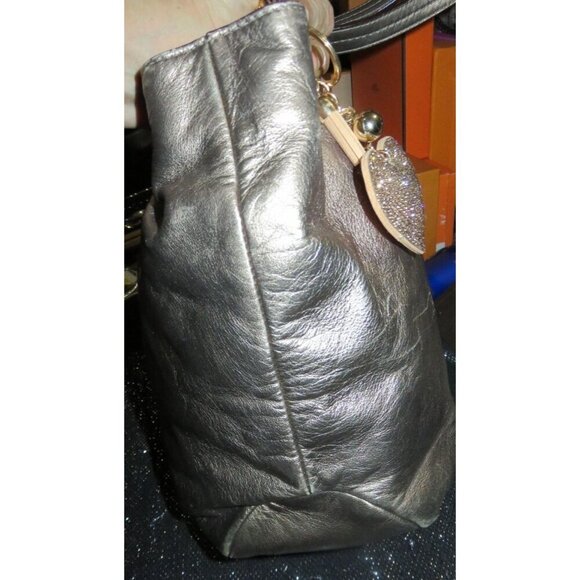 Coach Soho Metallic Gold Bronze Leather Pleated Carryall Handbag - Picture 3 of 12